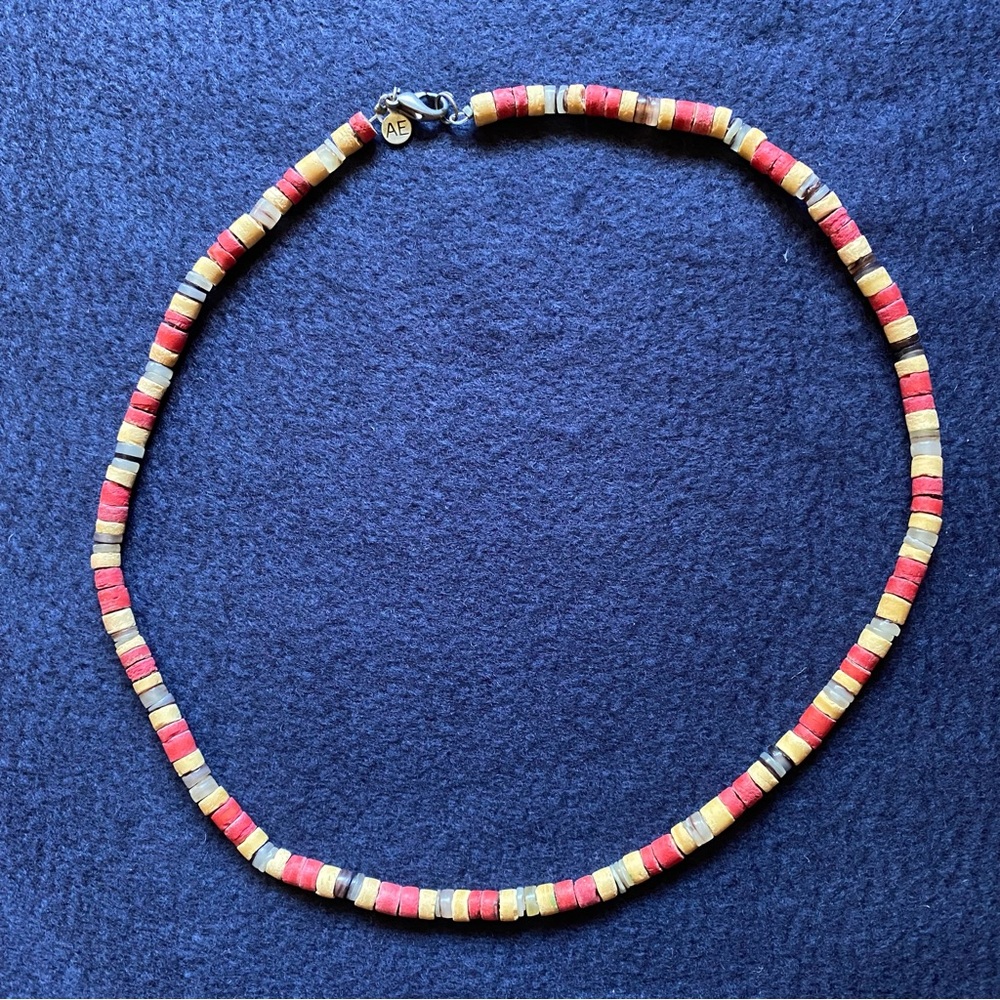 American Eagle Vintage Wood Bead Collar Necklace